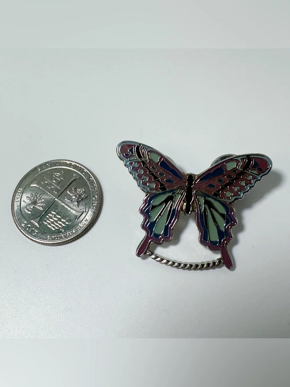 Enameled Butterfly Pin